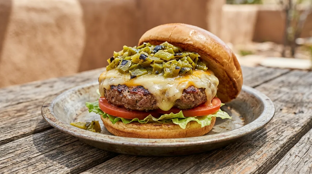 The New Mexico Green Chile Cheeseburger