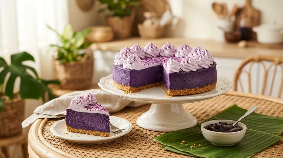 Ube Cheesecake (Filipino Purple Yam Cheesecake)