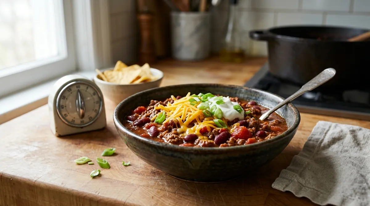 30-Minute Weeknight Beef and Bean Chili