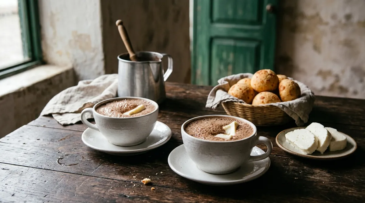 Colombian Chocolate Santafereรฑo (Hot Chocolate with Cheese)