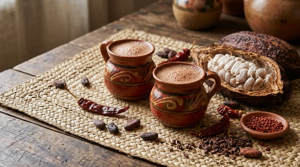 Mesoamerican-Style Cacao Drink with Chile and Annatto