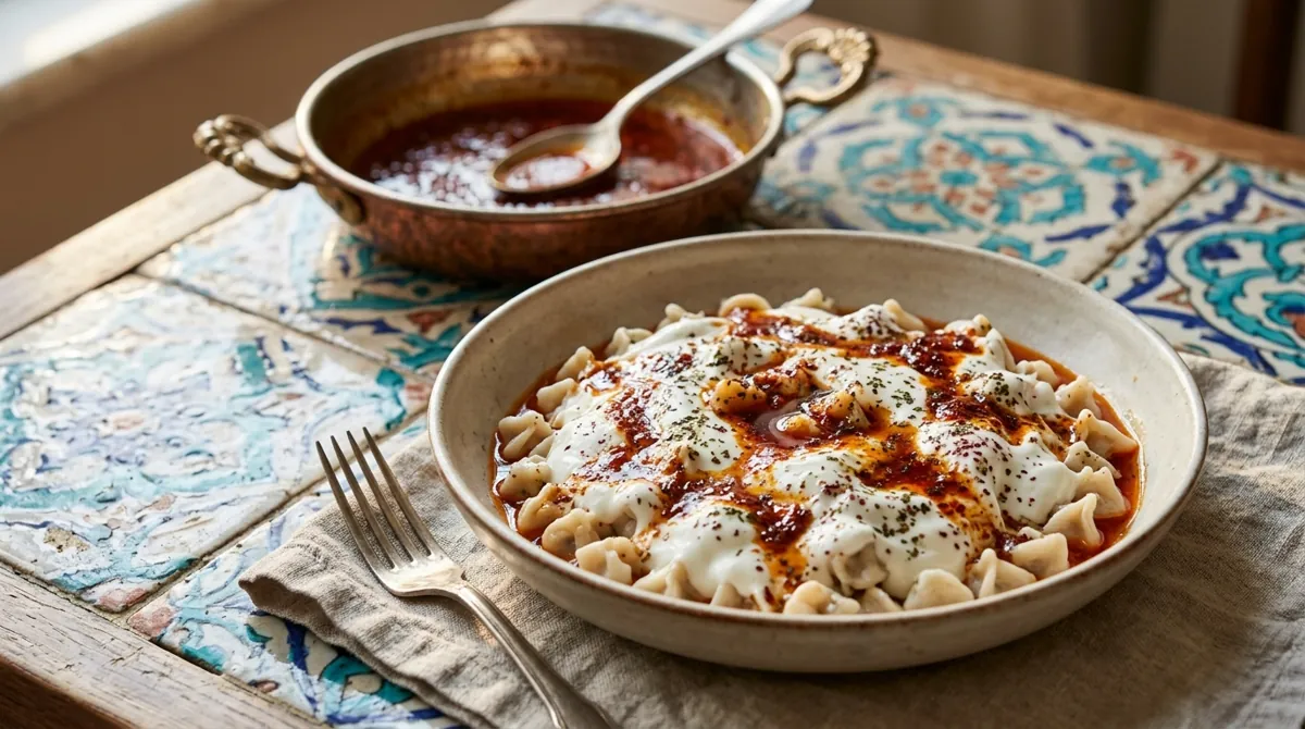 Kayseri Manti (Turkish Dumplings with Garlic Yogurt)