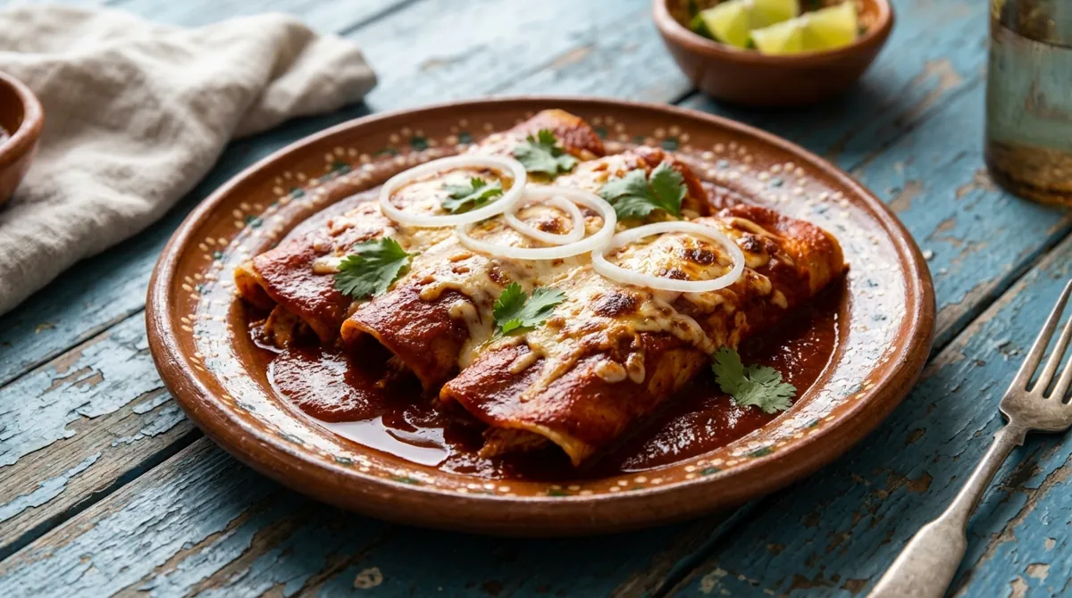 Enchiladas Rojas (Red Chile Chicken Enchiladas)