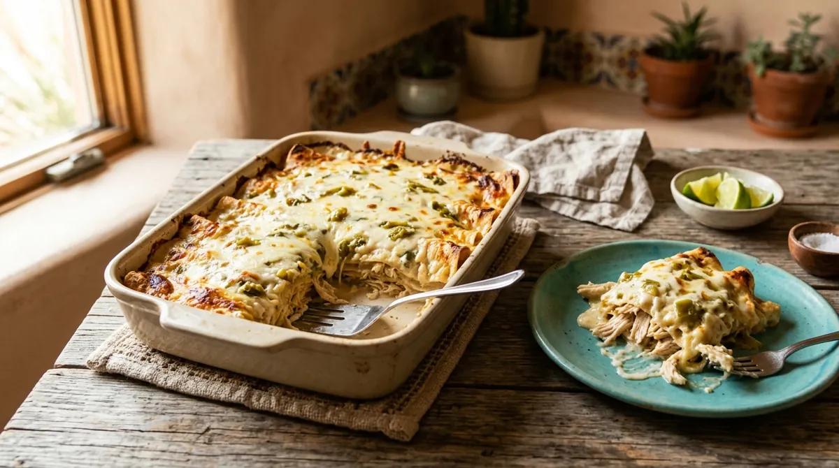 Sour Cream Chicken Enchiladas with Green Chile