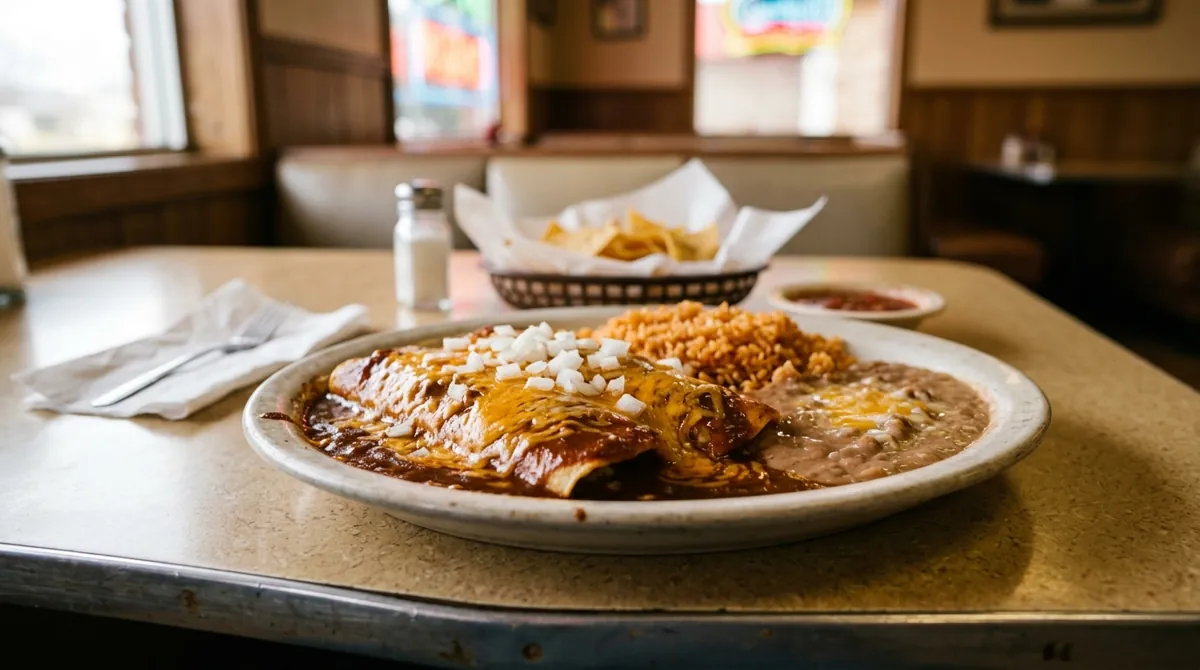 Tex-Mex Cheese Enchiladas with Chili Gravy