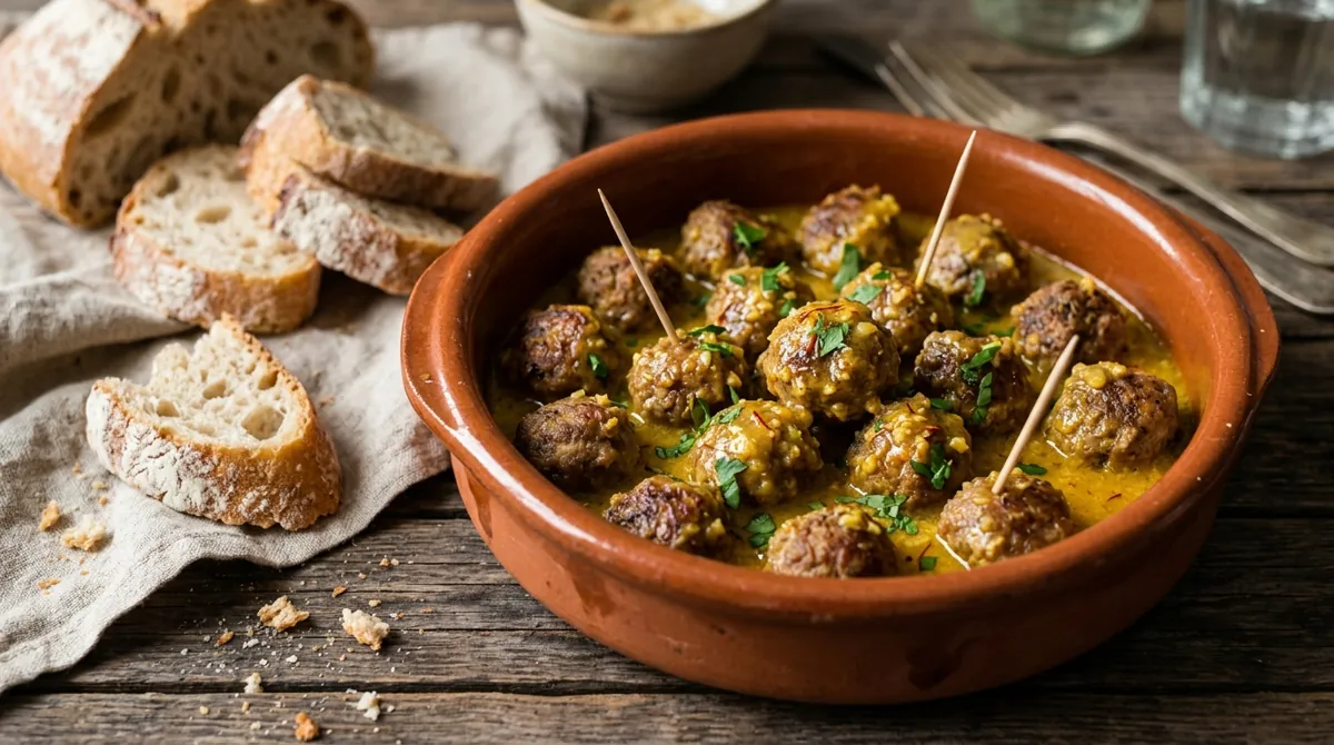 Spanish Albóndigas in Almond Saffron Sauce
