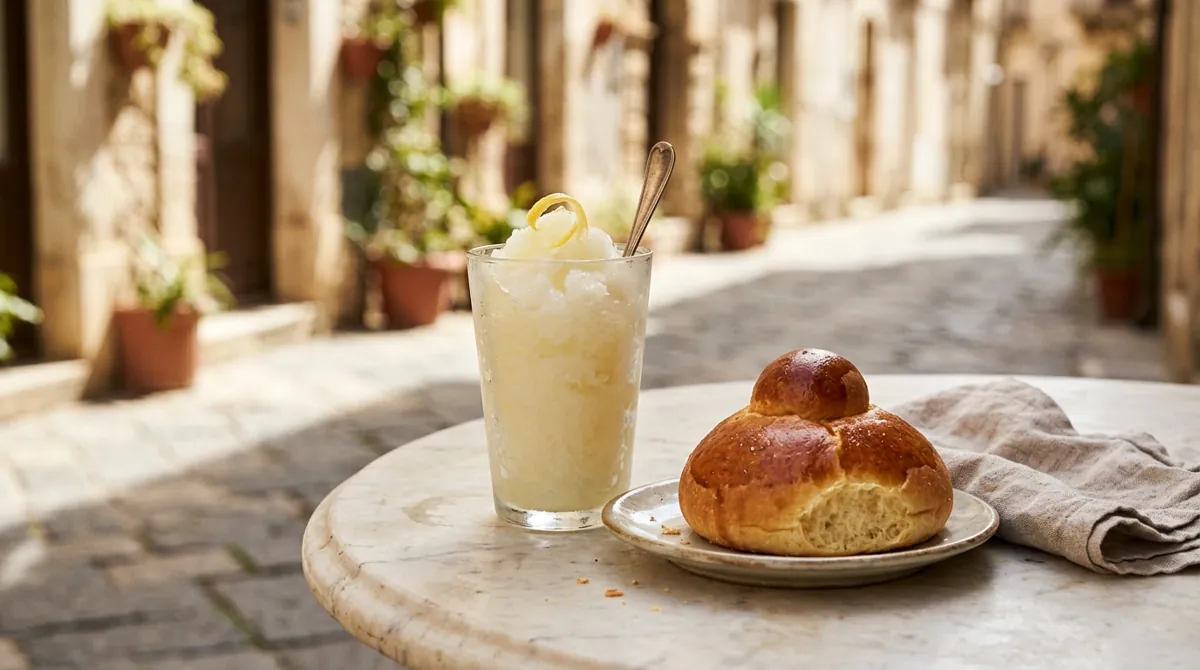 Sicilian Lemon Granita with Brioche
