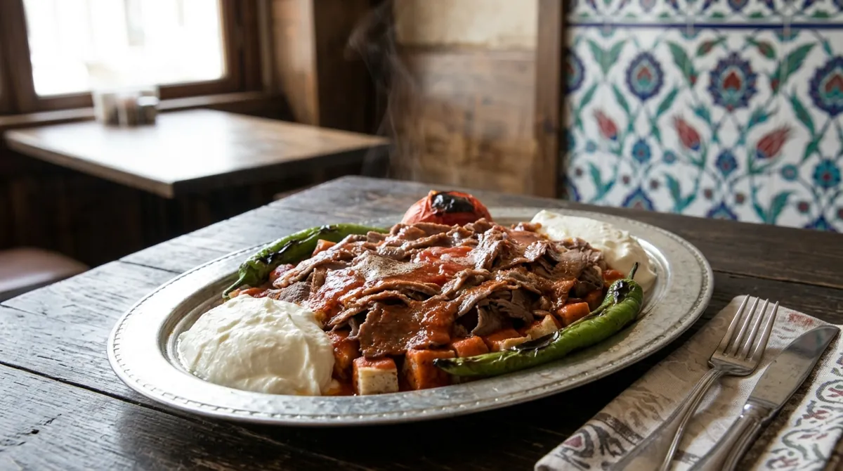 İskender Kebab (Bursa Döner over Pide with Tomato Butter and Yogurt)