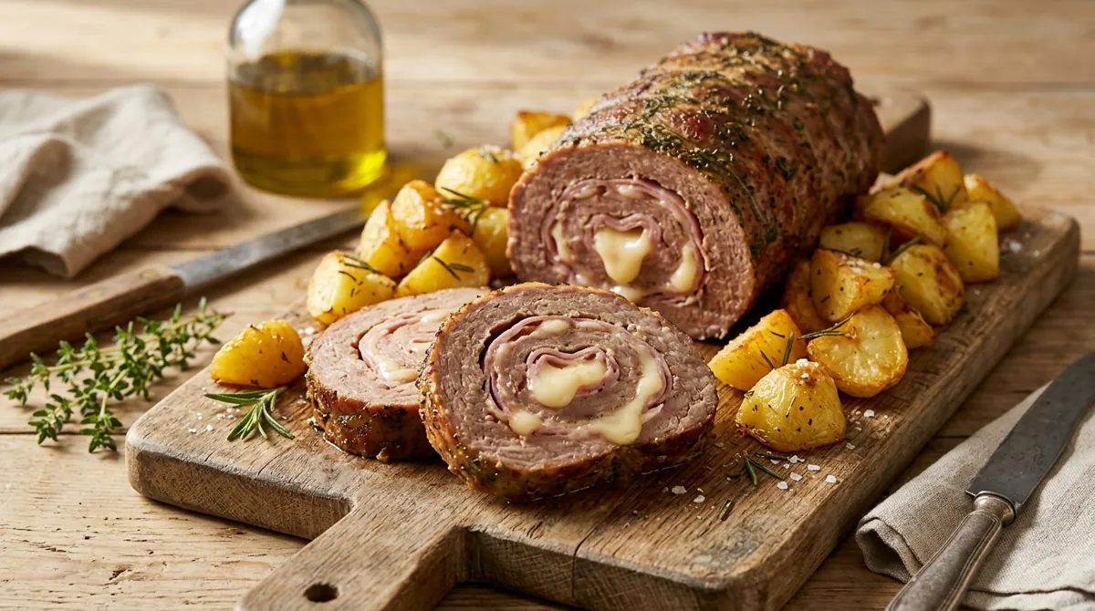Polpettone Ripieno (Italian Meatloaf with Ham and Provolone)