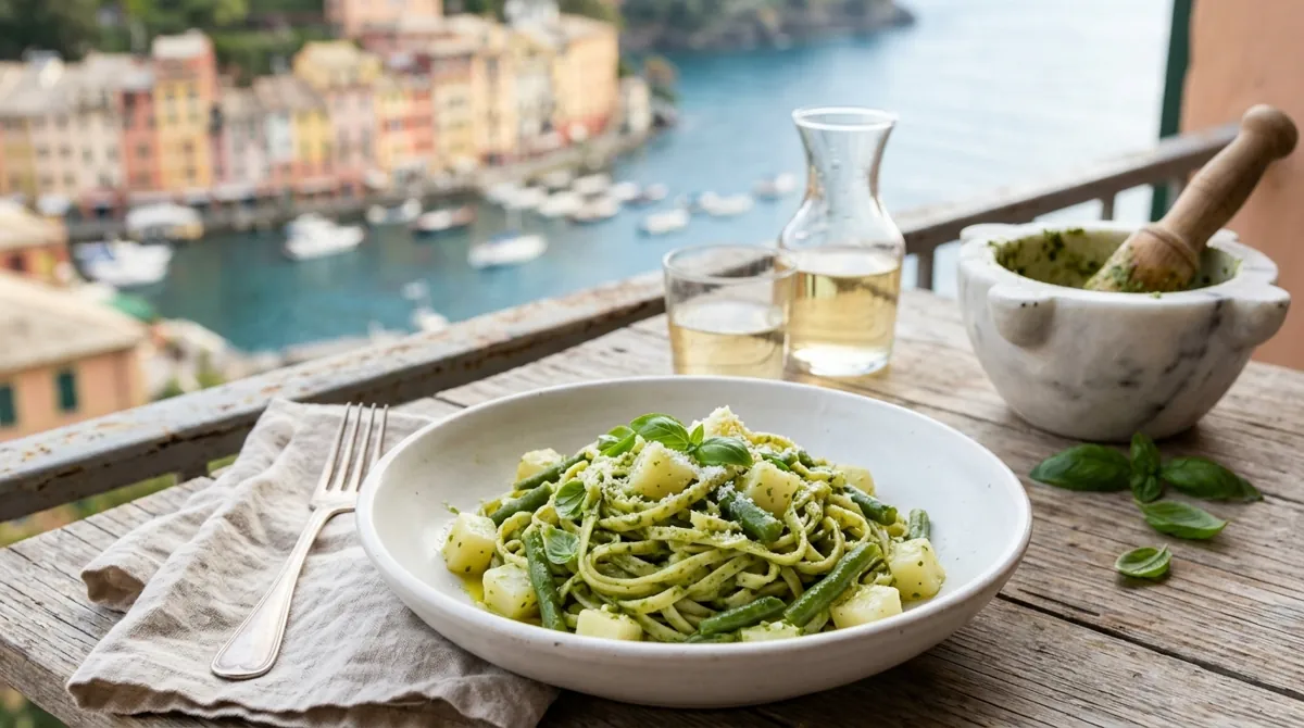 Trenette al Pesto with Potatoes and Green Beans (Genoa)