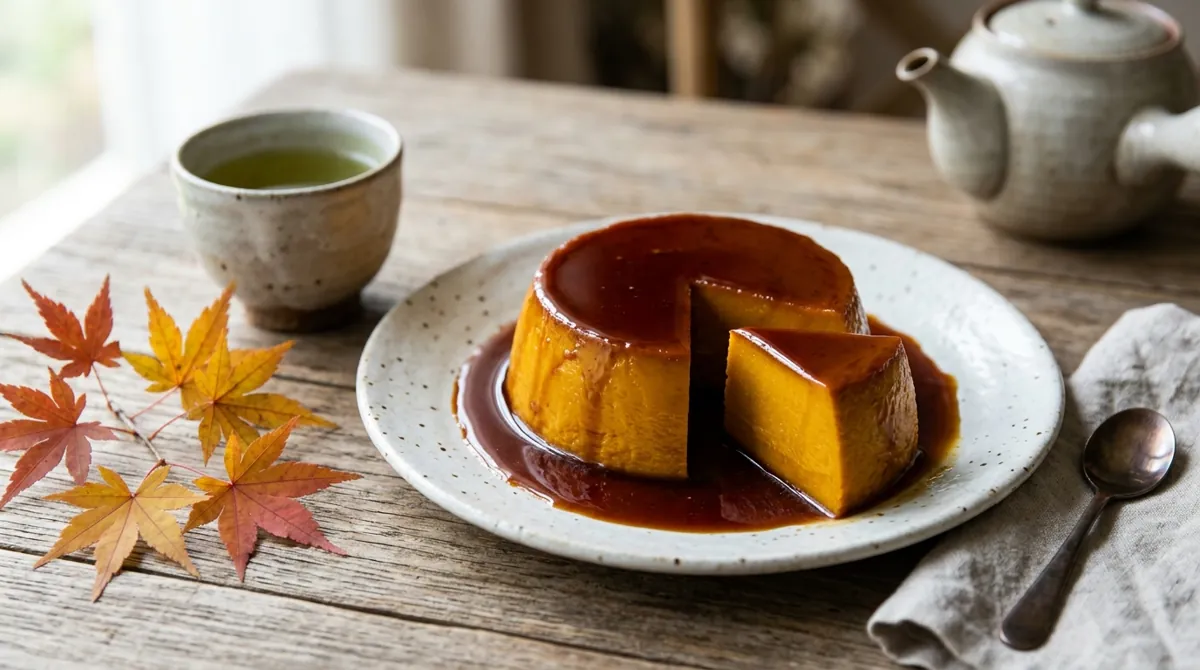 Kabocha Purin (Japanese Kabocha Pudding with Caramel)