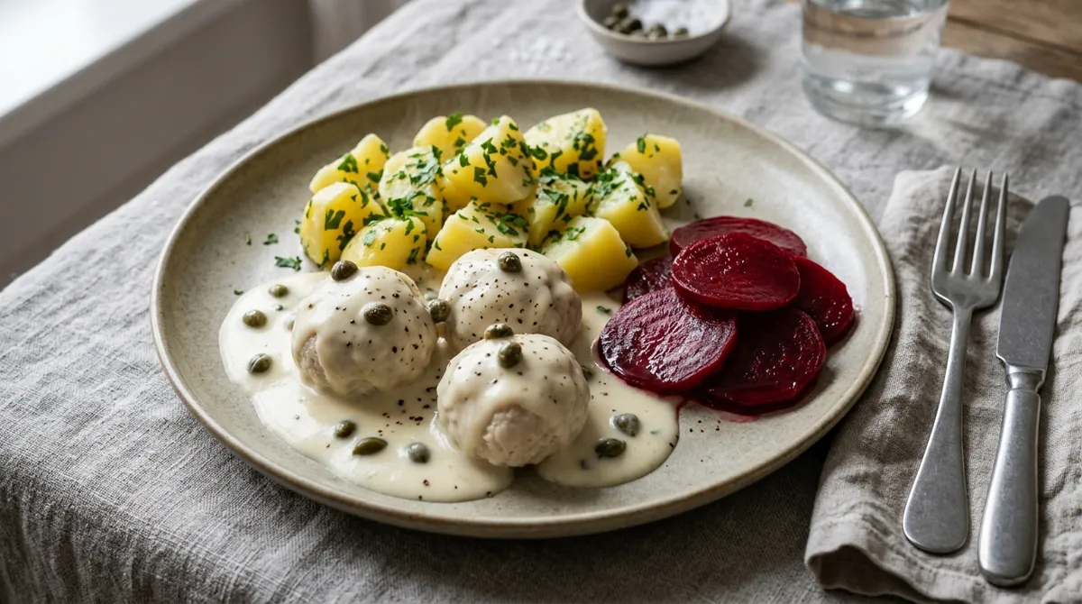 Step 8: Toss the potatoes with parsley and serve, with pickled beetroot alongside if you have it