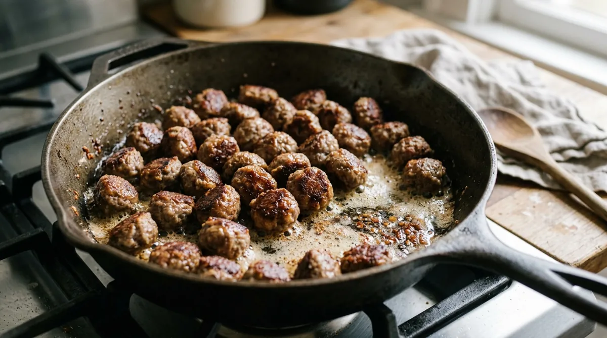 Step 6: Brown them in butter over medium heat, shaking the pan so they roll and color on every side, until cooked through
