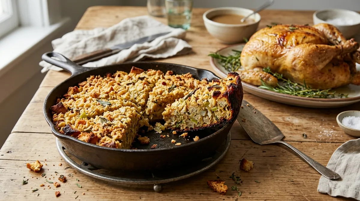 Weeknight Crispy Skillet Stuffing