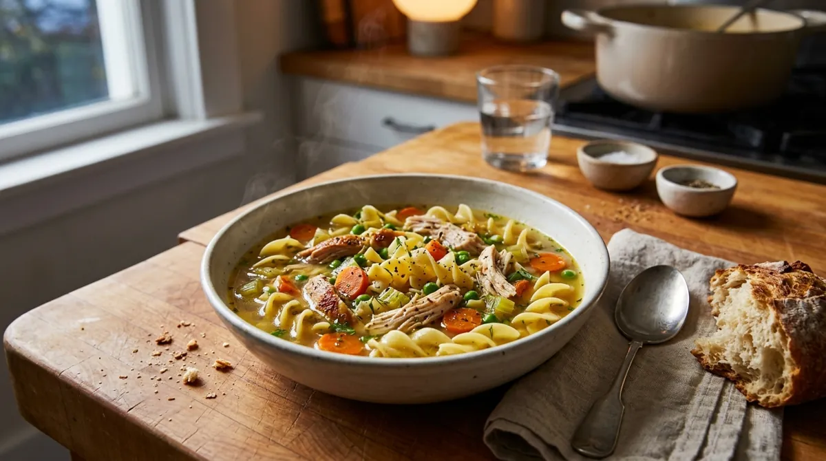 30-Minute Rotisserie Chicken Noodle Soup