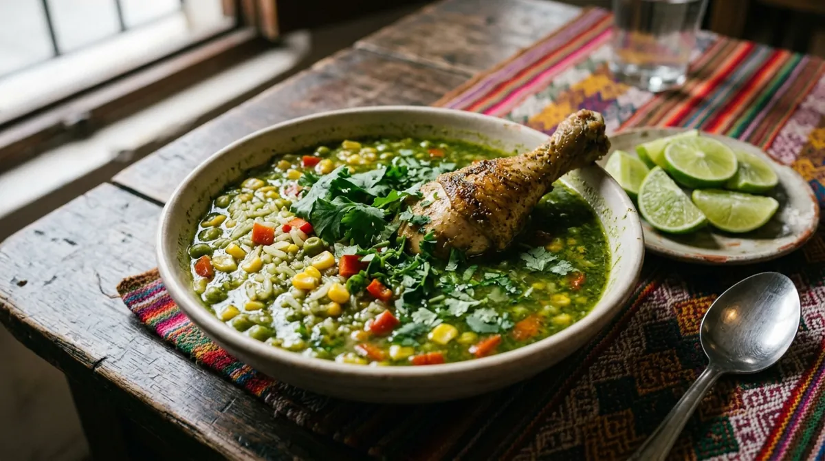 Aguadito de Pollo (Peruvian Cilantro Chicken and Rice Soup)