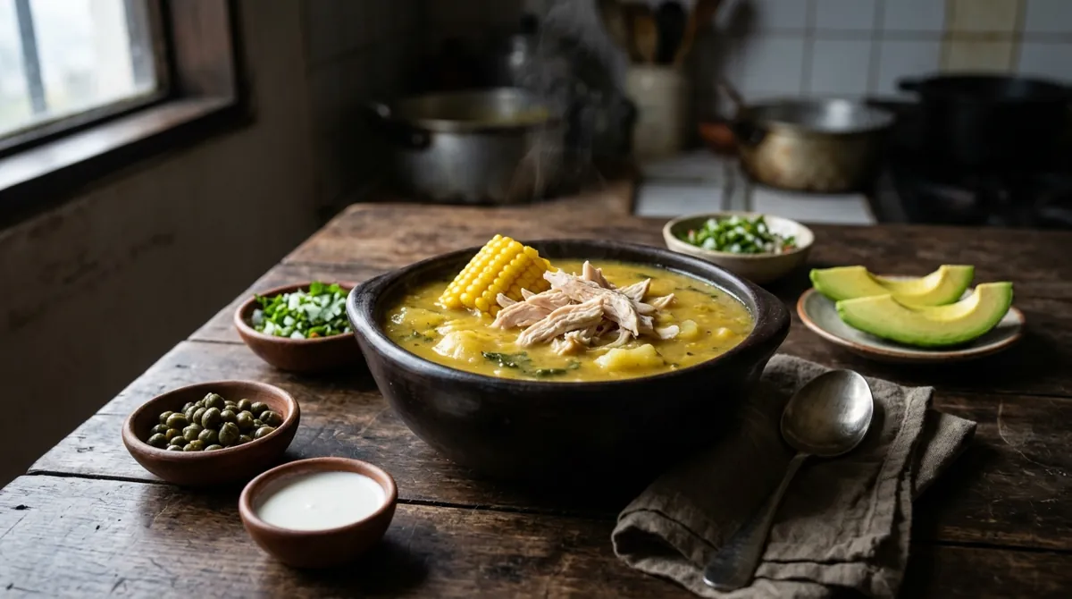 Ajiaco (BogotΓ‘ Chicken and Three-Potato Soup)