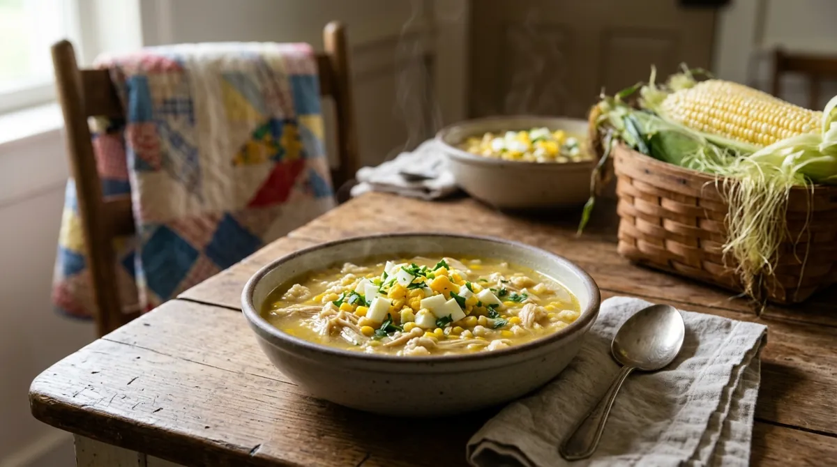 Pennsylvania Dutch Chicken Corn Soup with Rivels