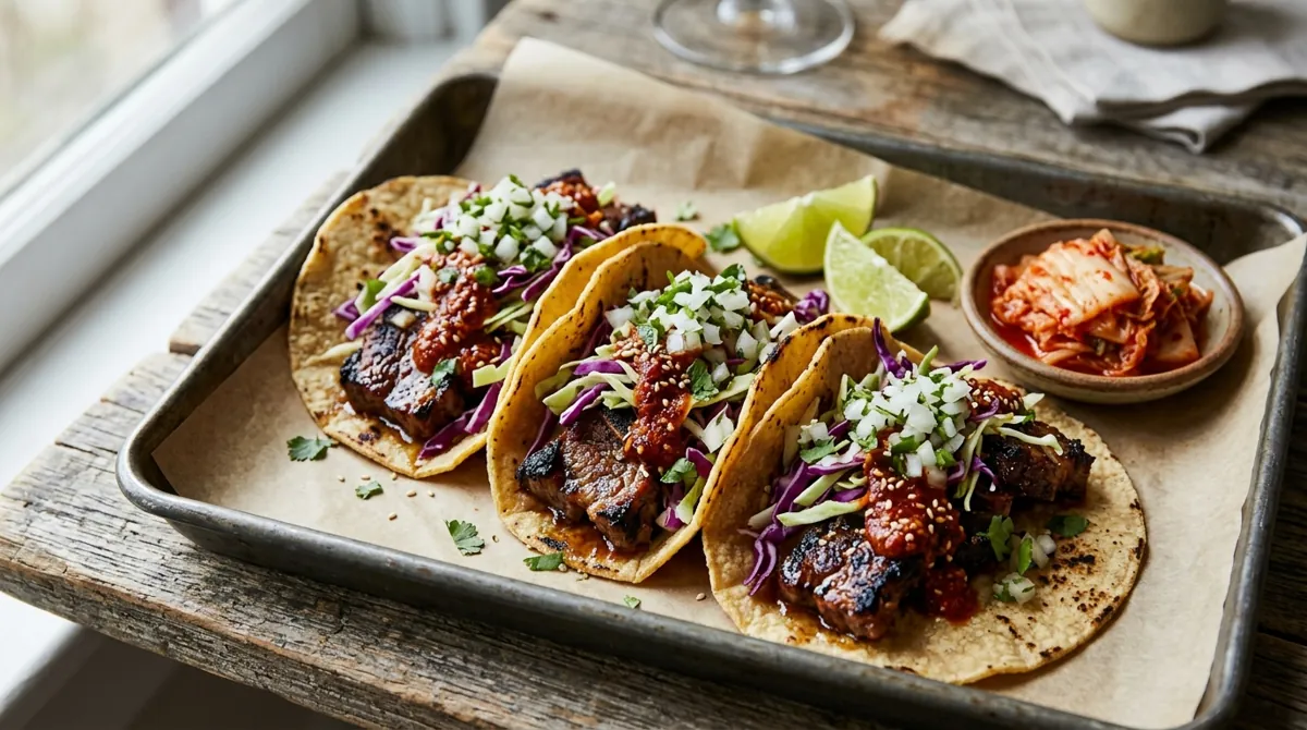 Korean BBQ Short Rib Tacos (Kalbi Tacos)