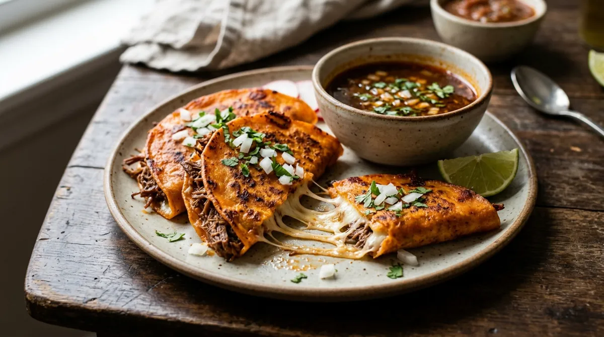 Quesabirria Tacos (Birria de Res with Consomé)