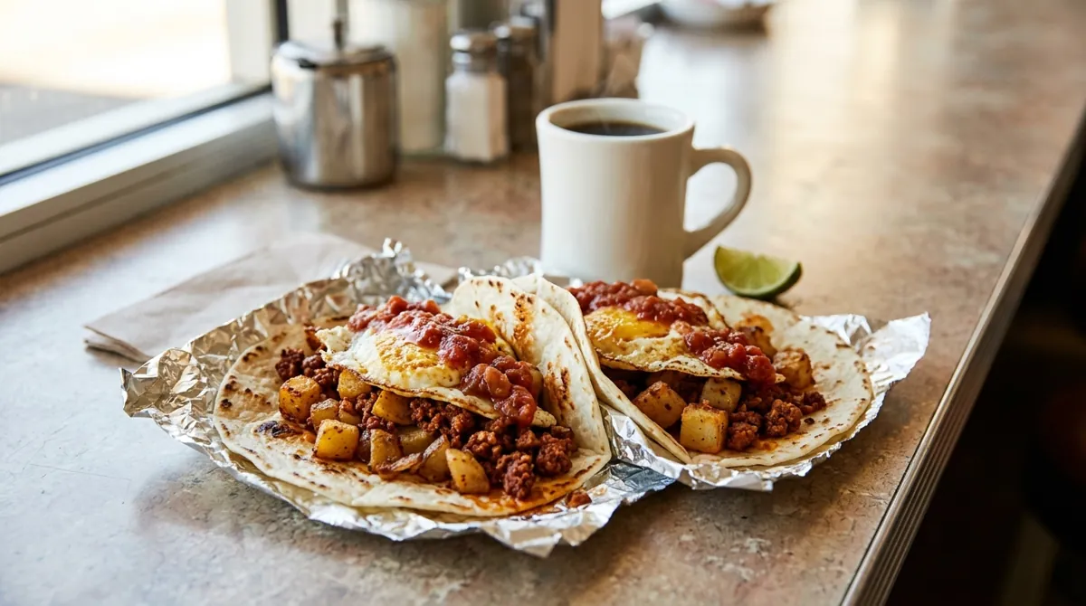 Texas Breakfast Tacos (Crispy Potato, Chorizo and Egg)
