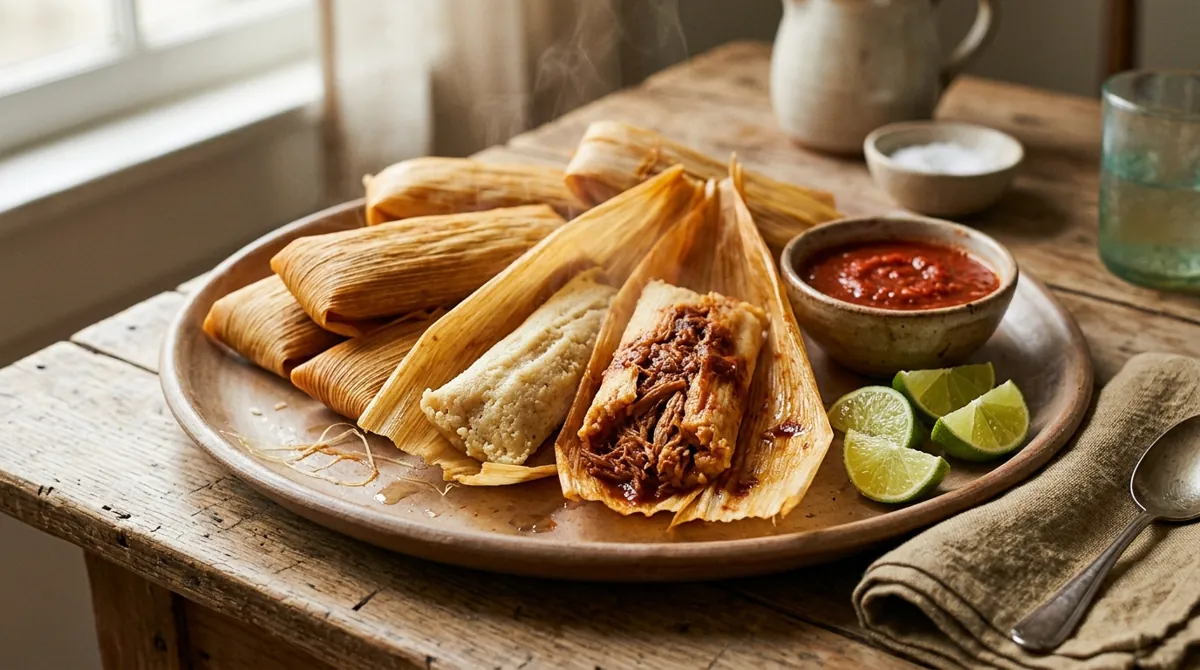 Red Chile Pork Tamales (Tamales Rojos de Puerco)