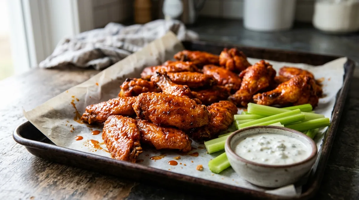 Crispy Baked Buffalo Wings (Baking Powder Method)