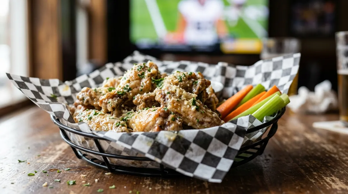 Creamy Parmesan Garlic Wings, Inspired by Buffalo Wild Wings